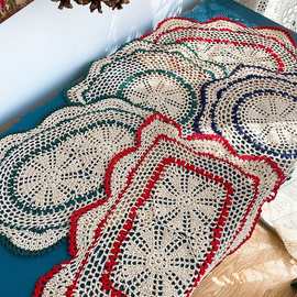 美式乡村田园纯棉线手工钩针杯垫盘垫咖啡杯茶杯垫隔热垫