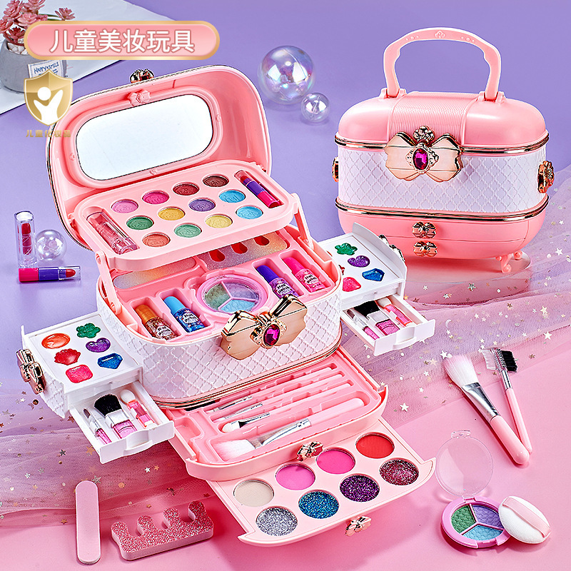 Daifa Wholesale Children's Cosmetic Toys suit Girls Birthday Gift Princess Makeup Box Nail Polish Suitcase