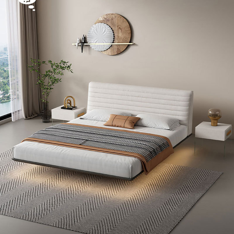 Roger cama de suspensión italiano minimalista cama colgante cama de tela moderno minimalista cama doble 1,8 m dormitorio principal diseñador
