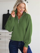 C 36275 Semi Zip Knit Sweater ��������֯�� ŷ���羳����