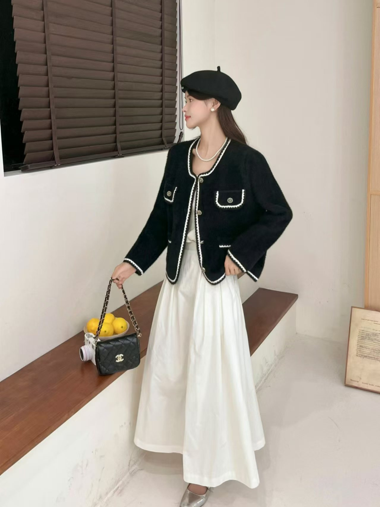 2024 nuevo temperamento francés celebridad pequeña fragancia cardigan de punto de estilo femenino de alta calidad imitación de agua suéter abrigo image 4