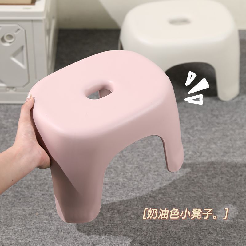 Sturdy Stackable Thickened Small Stool Children's Stool Bench Cream Style Nordic Style Durable Living Room Stool Toilet