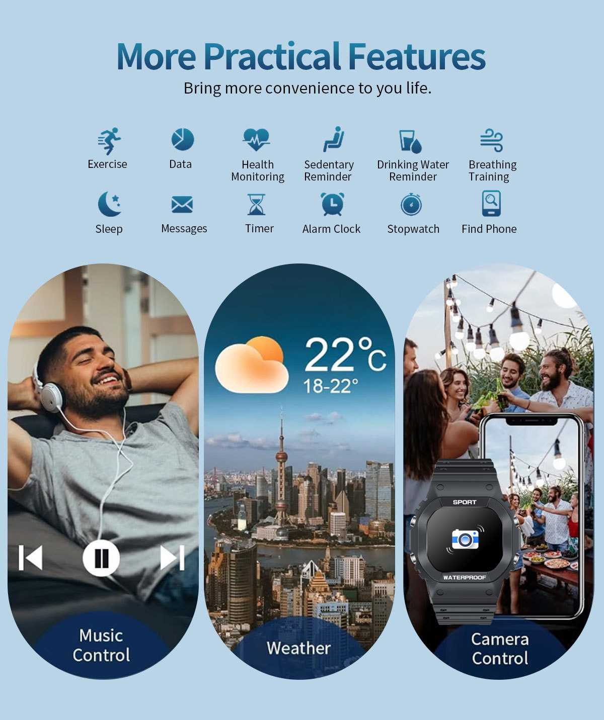 Lc31 Smartwatch Mit Touchscreen Wasserdichte Sportuhr Unisex_voghion.com