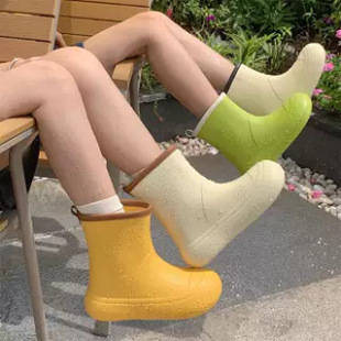 Korean Style Fashionable Personality Internet Celebrity Contrasting Color Rain Boots for Men and Women Summer Outdoor Non-Slip Waterproof Parent-Child Rain Boots Wholesale