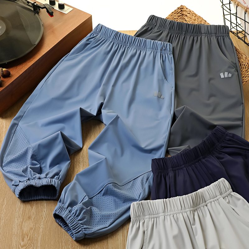 Boys' Mosquito-Repellent Pants Summer Style for Older Children 2026 Boys Summer Mesh Breathable Trendy Children's Ice Silk Quick-Dry Pants P