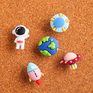 5 Pack Creative Space Astronauts Small Thnaps Cork Nails Earth Rocket Satellite Blackboard Layout Decorative Pin