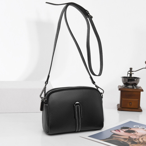 Genuine leather women's bag 2024 new fashion versatile first-layer cowhide mobile phone small bag women's shoulder bag crossbody bag