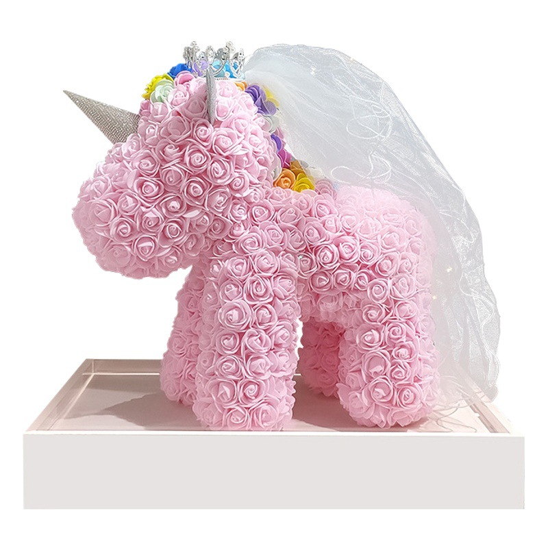 Qixi regalo del Día de San Valentín Eternal Rose unicornio para la novia de cumpleaños flor artificial creativo pequeño regalo al por mayor
