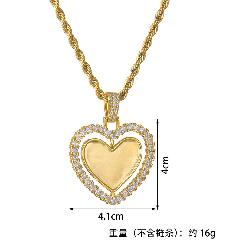 Wholesale Jewelry Rotating Heart Copper Necklace Nihaojewelry display picture 15