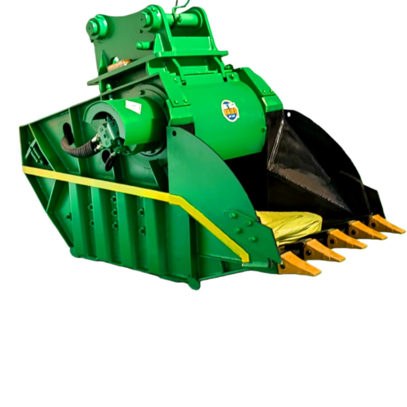 Excavadora trituradora hidráulica trituradora trituradora multifuncional de un solo eje de roca trituradora y tamizadora gancho máquina de pala