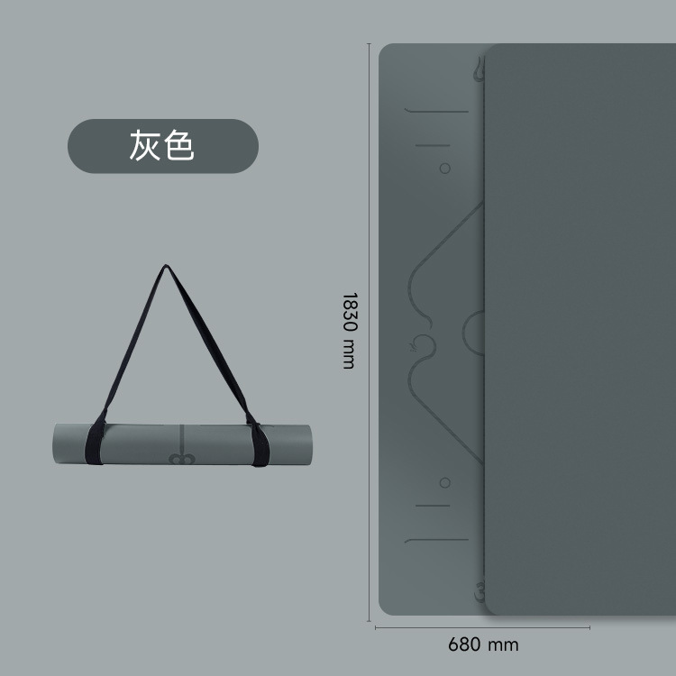 Alfombrilla de yoga de caucho natural PU, alfombrilla de fitness para Pilates, uso doméstico para hombres y mujeres, alfombrilla antideslizante para el suelo, alfombrilla gruesa insonorizada que absorbe el sudor