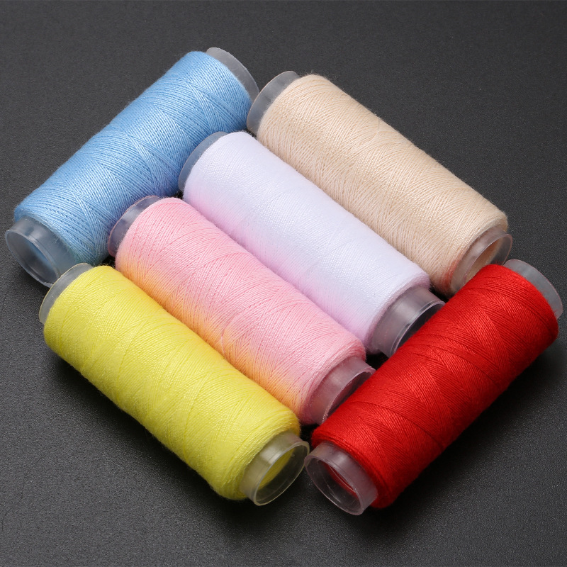 Mayorista línea de costura casera colorida costura manual rollo pequeño 402 línea de máquina de coser hecha a mano ropa DIY poliéster costura manual image 5