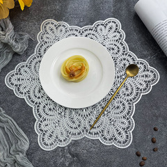 歐式純色鏤空pvc餐墊 家用裝飾西餐墊防水防滑隔熱餐墊餐具墊跨境