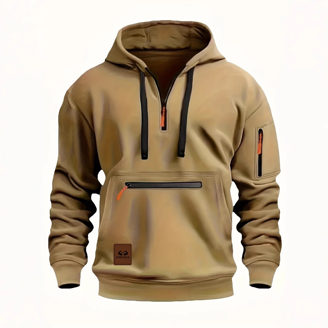 demi-season sports hoody with zipper for leisure