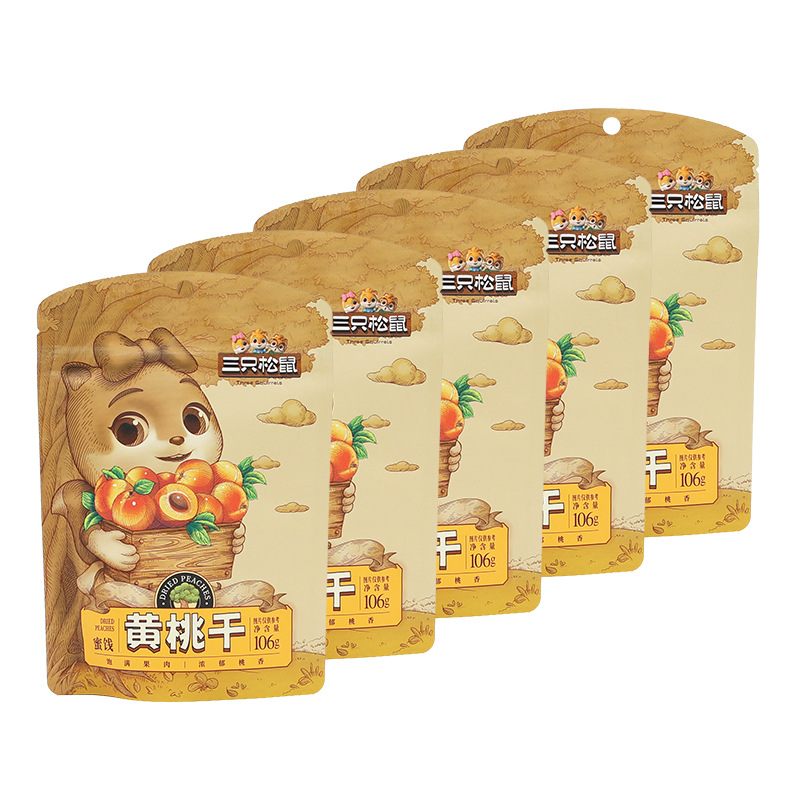 三只松鼠黄桃干106g/袋休闲零食果脯蜜饯水果干桃干包邮