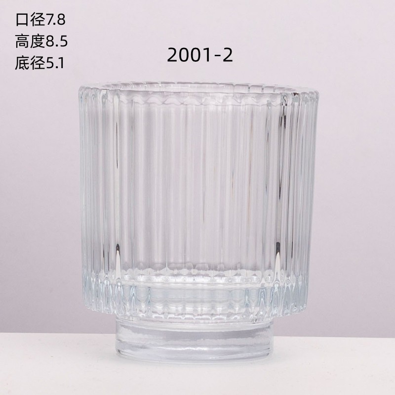 メーカー卸売透明なガラスのろうそくのコップの厚い底の自家製のアロマガラスの燭台の寝室の燭台の香りの置物|undefined