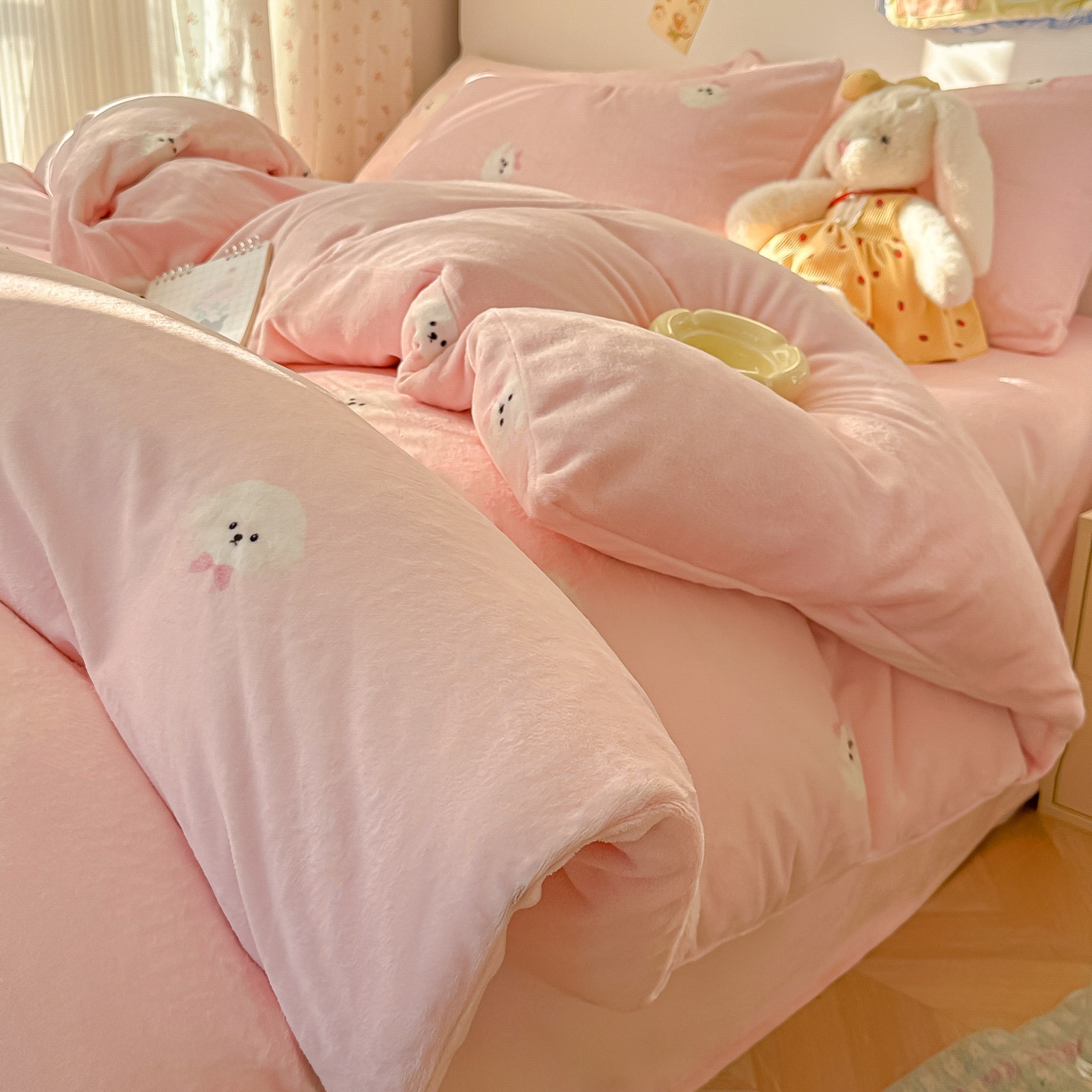 푹신한 강아지 - 핑크