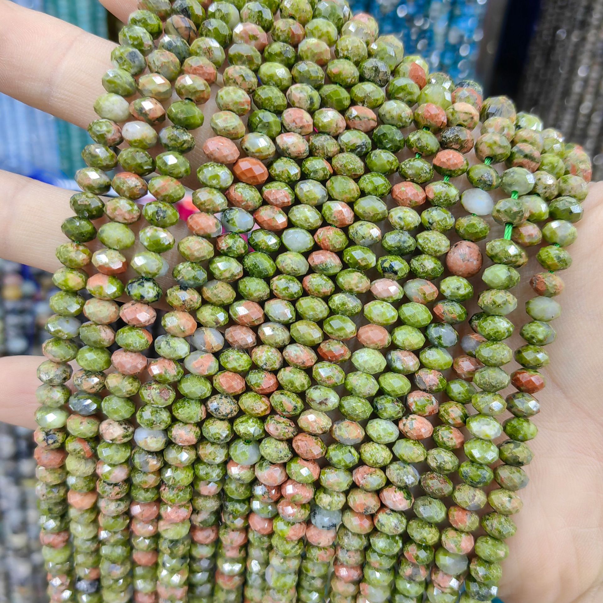 Piedra natural cristal natural 6mm * 4mm faceta divisor de platillo volador cuentas separadoras cuentas dispersas joyas semiacabadas DIY