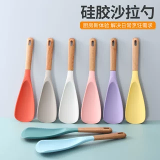 新款耐高温鸭嘴铲家用不粘锅刮勺铲勺宝宝辅食长柄炒勺厨房烹饪勺