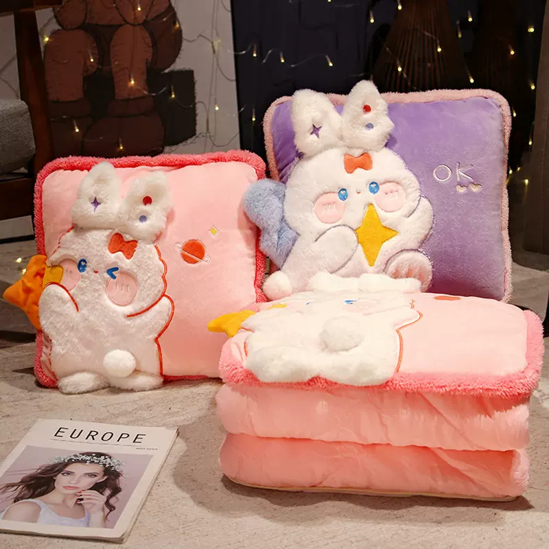 抱枕被子两用四季通用一体汽车多功能折叠抱枕车载枕头被子二合一