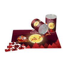 外贸亚马逊益智puzzle罐装圣诞节拼图定制纸质拼图100片成人拼图