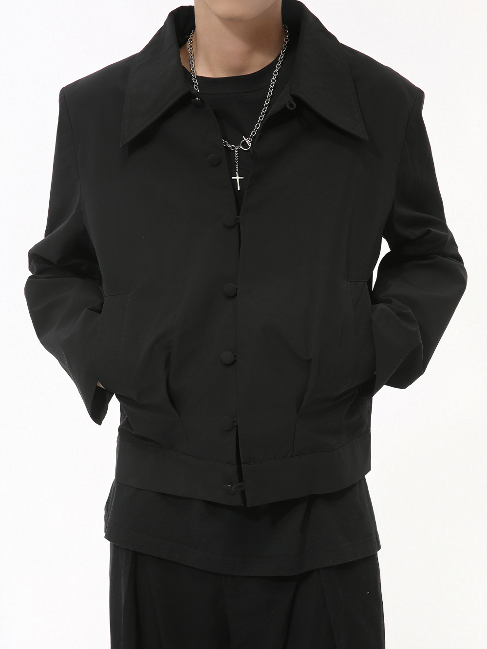 MTLCLOTHES Hombres| El diseño de otoño sensación de nuevo chaqueta corta de estilo chino de moda con una chaqueta suelta y simple image 4