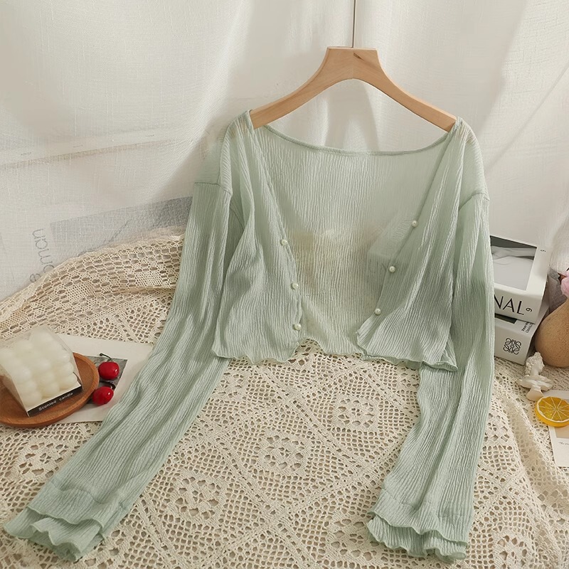 Mint Mambo Sunscreen Cardigan Women's Thin Small Shawl Summer Sling Skirt Outer Blouse Tulle Top Mint Mambo Sunscreen Cardigan Women's Thin Small Shawl Summer Sling Skirt Outer Blouse Tulle Top