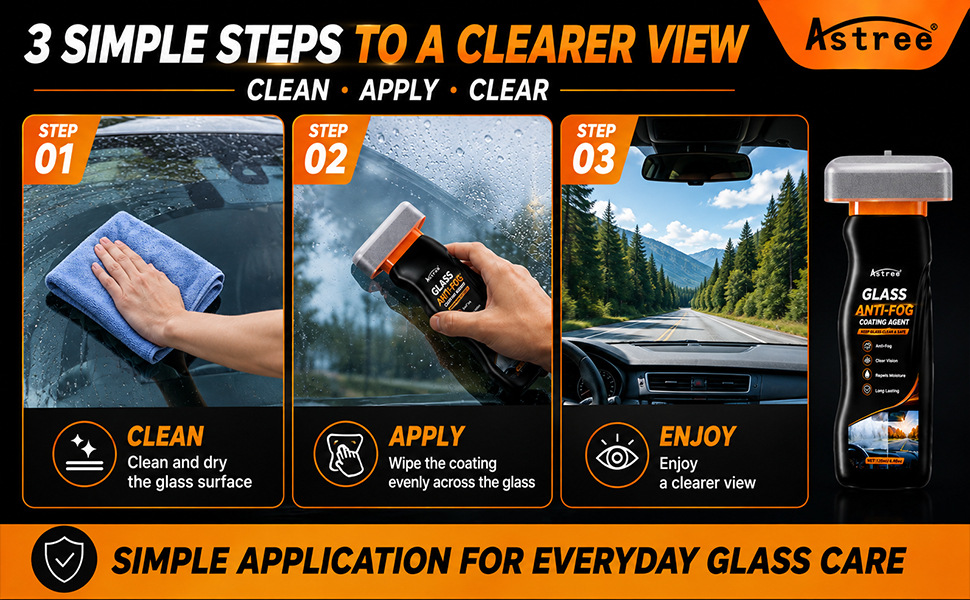 Cross-border exclusive car glass anti-fog agent for rearview mirrors, car window spray, front windshield film, interior car window defogger