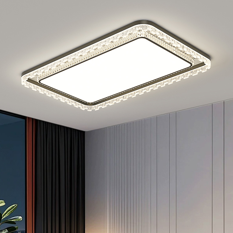 Hielo grieta sala de estar lámpara principal dormitorio 2026 nuevo estilo de lujo ligero italiano atmósfera de espectro completo protección de ojos lámparas 440L