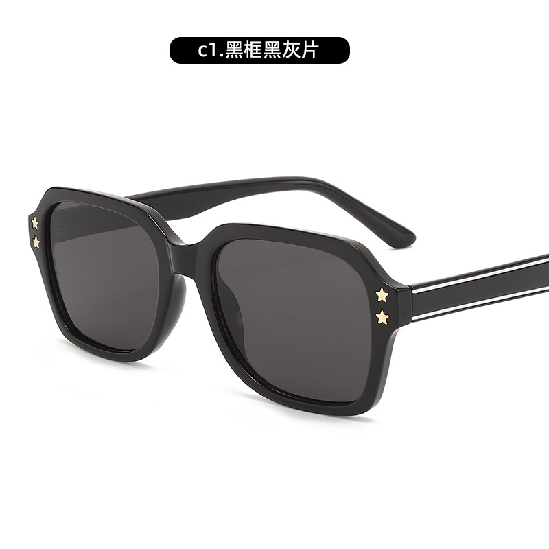 Nuevas gafas de sol de montura cuadrada transfronterizas, gafas de sol personalizadas de tendencia europea y americana, gafas de sol retro de alta gama, protección UV