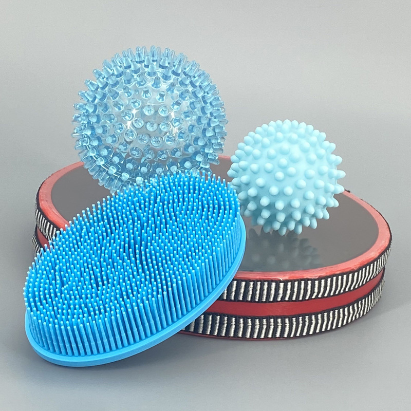cepillo táctil tacto bola de masaje tacto niños entrenamiento sensorial tacto bola de baño acariciar juguetes equipo de rehabilitación W