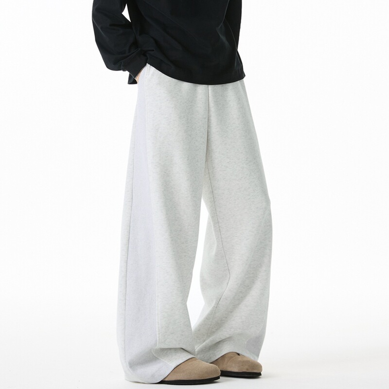 Side-Panel Straight-Leg Casual Pants, Autumn Style, Loose Fit, Heavy Texture, Trendy Brand Sports Sweatpants