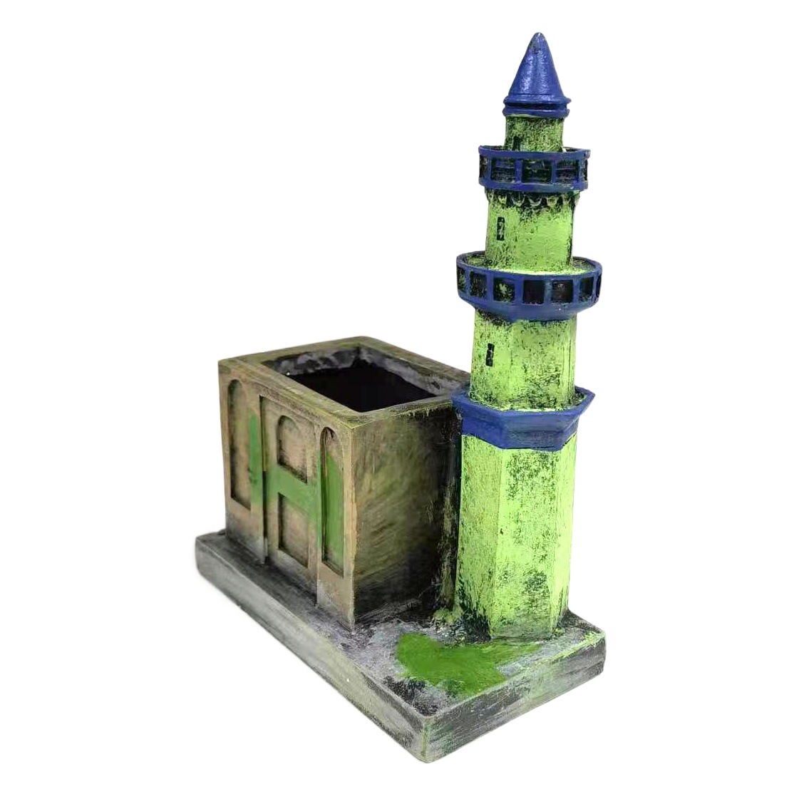 Resina barco faro pecera micro artesanía de paisajismo mirador torre de vigilancia torre de paisaje Torre escritorio adornos creativos