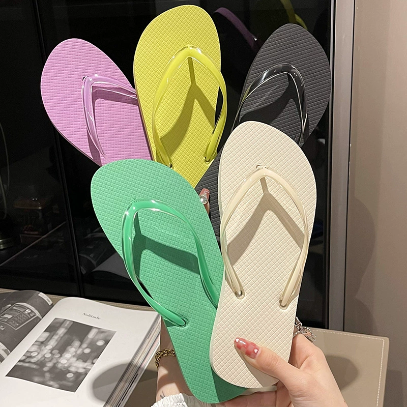 Fashionable non-slip flip flops, cute beach slide, slippers, Korean style