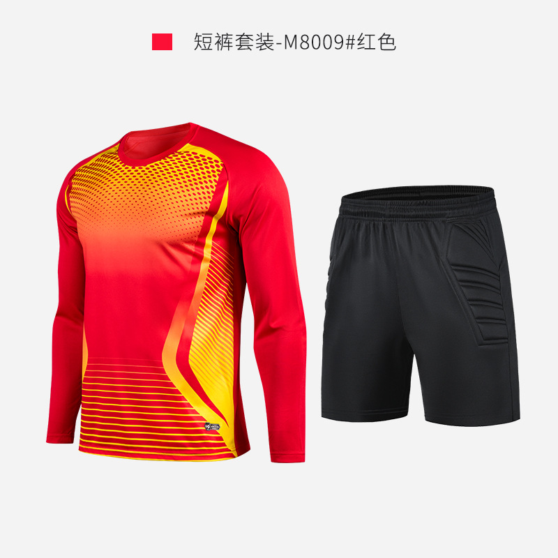 Portero de fútbol ropa traje de los hombres adultos puerta uniforme niños de manga larga pórtico ropa equipo de fútbol Número de impresión