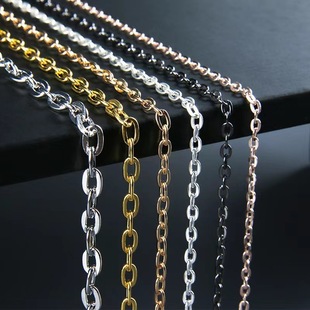 Handmade DIY Chain Jewelry Scattered Chain Necklace Bracelet Accessories Tassel Flat O Chain Bag Gold Color Preservation Flat Press Cross Chain