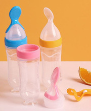 婴儿米糊软勺奶瓶硅胶宝宝辅食神器挤压式米粉喂养喂食器工具