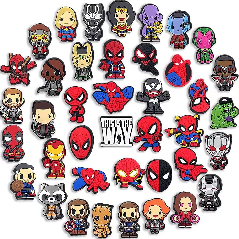 Marvel серия крокодиловая обувь цветочные аксессуары ПВХ цветок обуви декоративная пряжка съемное отверстие обувь цветок обуви пряжка для обуви в наличии