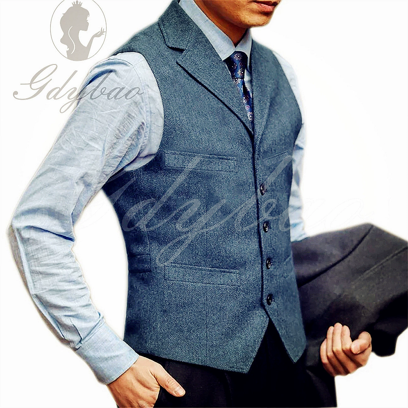 2024 Внешняя торговля Мужской жилет в елочку, европейский и американский трансграничный популярный мужской жилет в елочку, костюм, лошадь