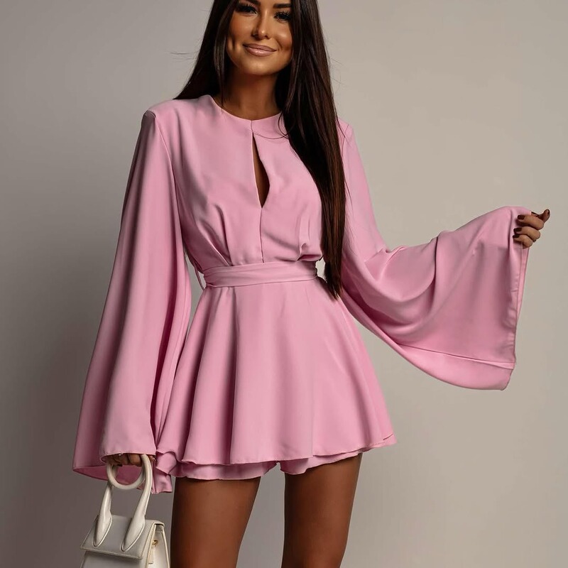 2025 European and American Cross-Border Women's Clothing Amazon New European and American Fashion Style Backless Short Dress with Waist-Cinching Slimming Effect