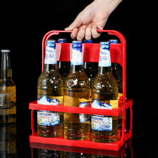 Beer Plastic Basket Portable Blue Foldableable Wine Rack 6-Bottle Display Rack Satchel Box Red Wine Basket Cup Holder