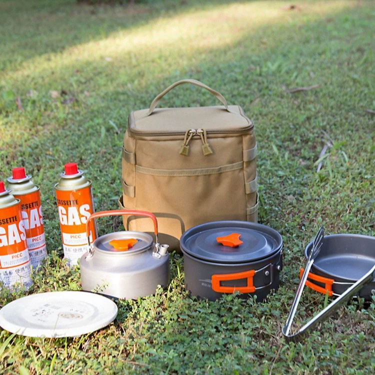 Tableware for camping, picnic bag, handheld organizer bag lightweight, collision protection