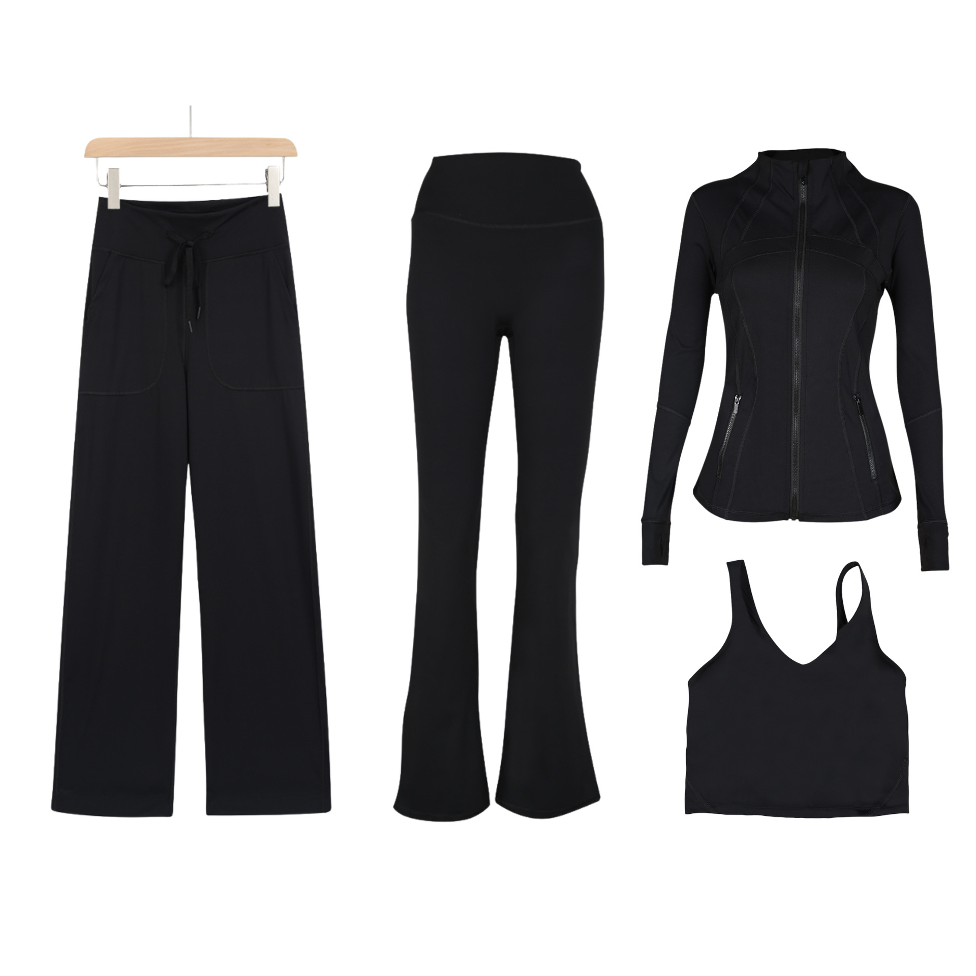Women's Slim Fit Active Four Piece Set With Jacket And Leggings_voghion.com