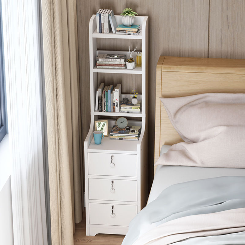 Bedside Table Ultra-Narrow Simple Modern Bedroom Ins Style Multi-Functional Bedside Cabinet Small Storage Simple Storage Rack