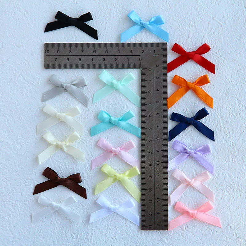 现货2分蝴蝶结双面涤纶带0.6cm机器手打结内衣袜子diy 配饰蝴蝶结