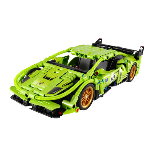 Wanzhi sports car technology parts pull-back car building block model is compatible with LEGO small particle educational assembly toy gifts