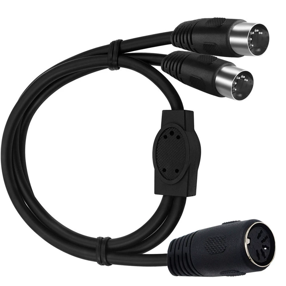 Большой DIN 5PIN кабель 1.2 м аудио/MIDI 5-контактный, мама на 2 штекера DIN 5-pin