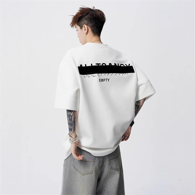 American-Style Printed Couple Short-Sleeve Men's Summer Trendy Brand Cool Design Graffiti T-Shirt High Street Versatile Casual Top