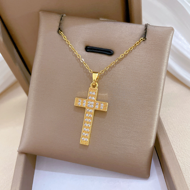 Gorgeous Zircon Collarbone Necklace Luxury Titanium Steel Chain_voghion.com