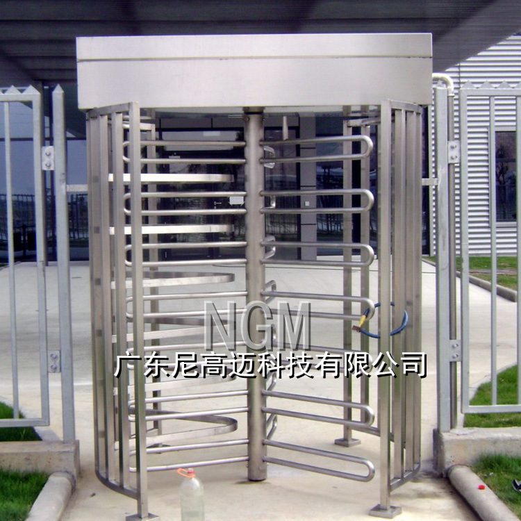 电动三翼全高旋转闸门 不锈钢十字栅栏滚栅门 人脸识别刷卡防尾随